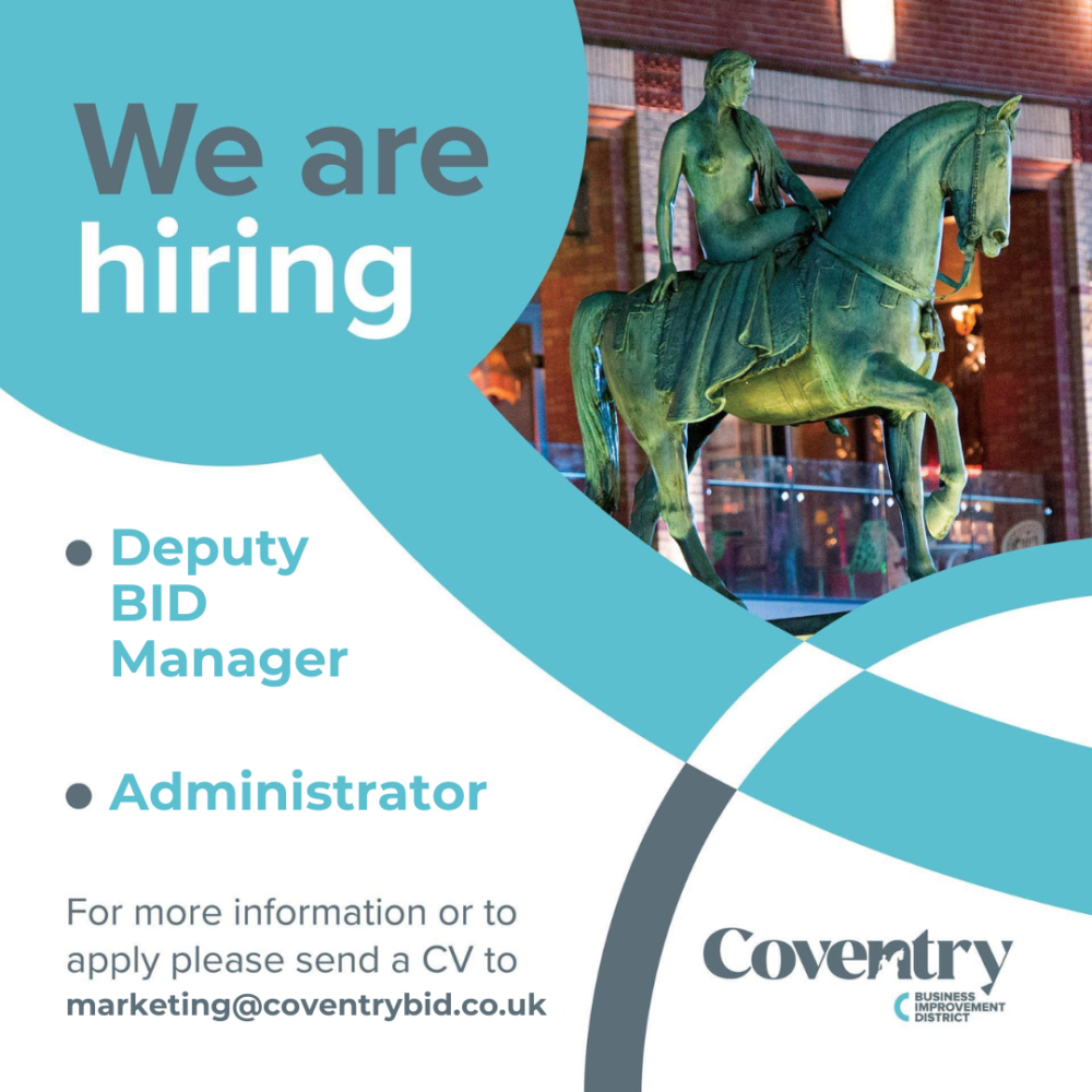 Job vacancy poster for Coventry Business Improvement District.