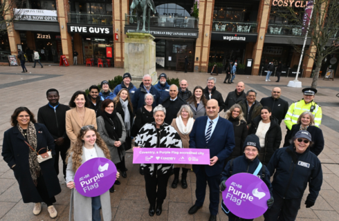 Coventry City team accept Purple Flag accreditation