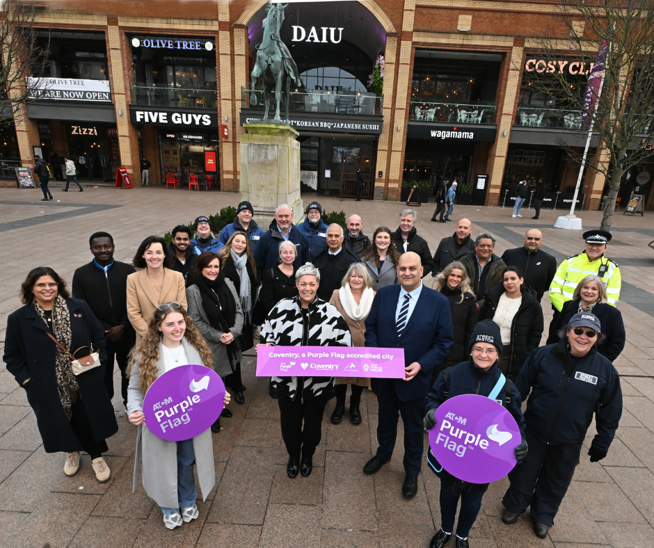 Coventry City team accept Purple Flag accreditation