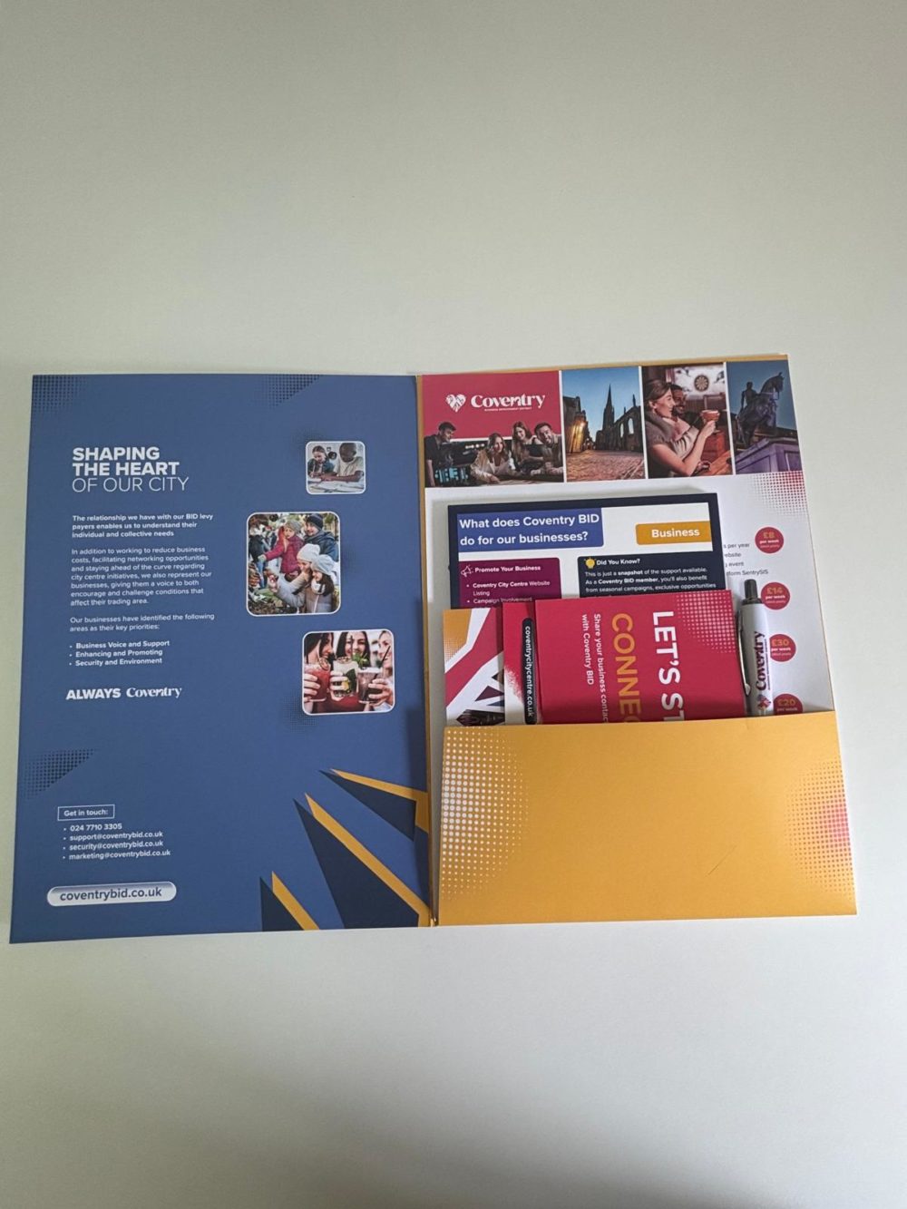 Inside the welcome pack